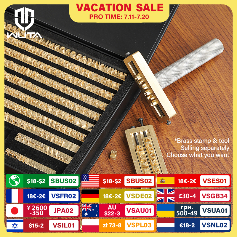 Rubber Date Stamp - WUTA Brass Stamps Letter Number Alphabet