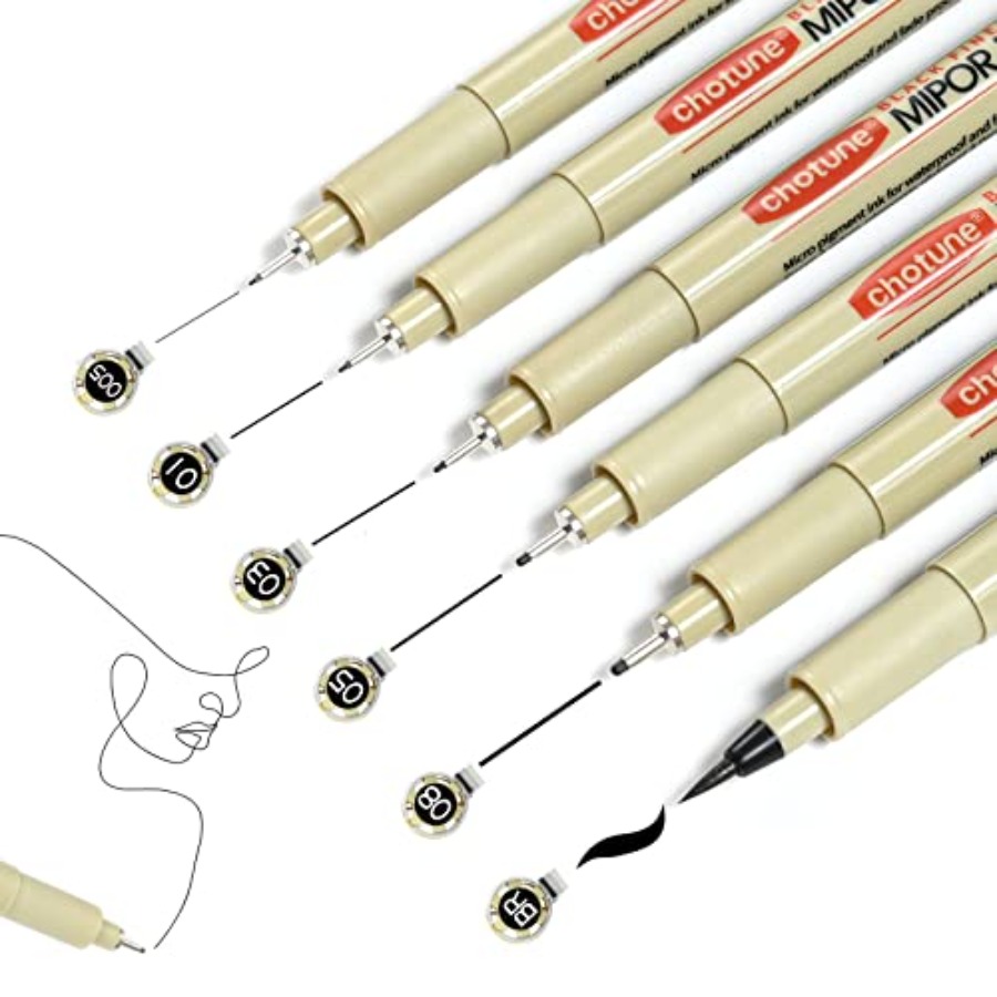 Archive Box Set - Micro Fineliner Set, 6 Pack Black