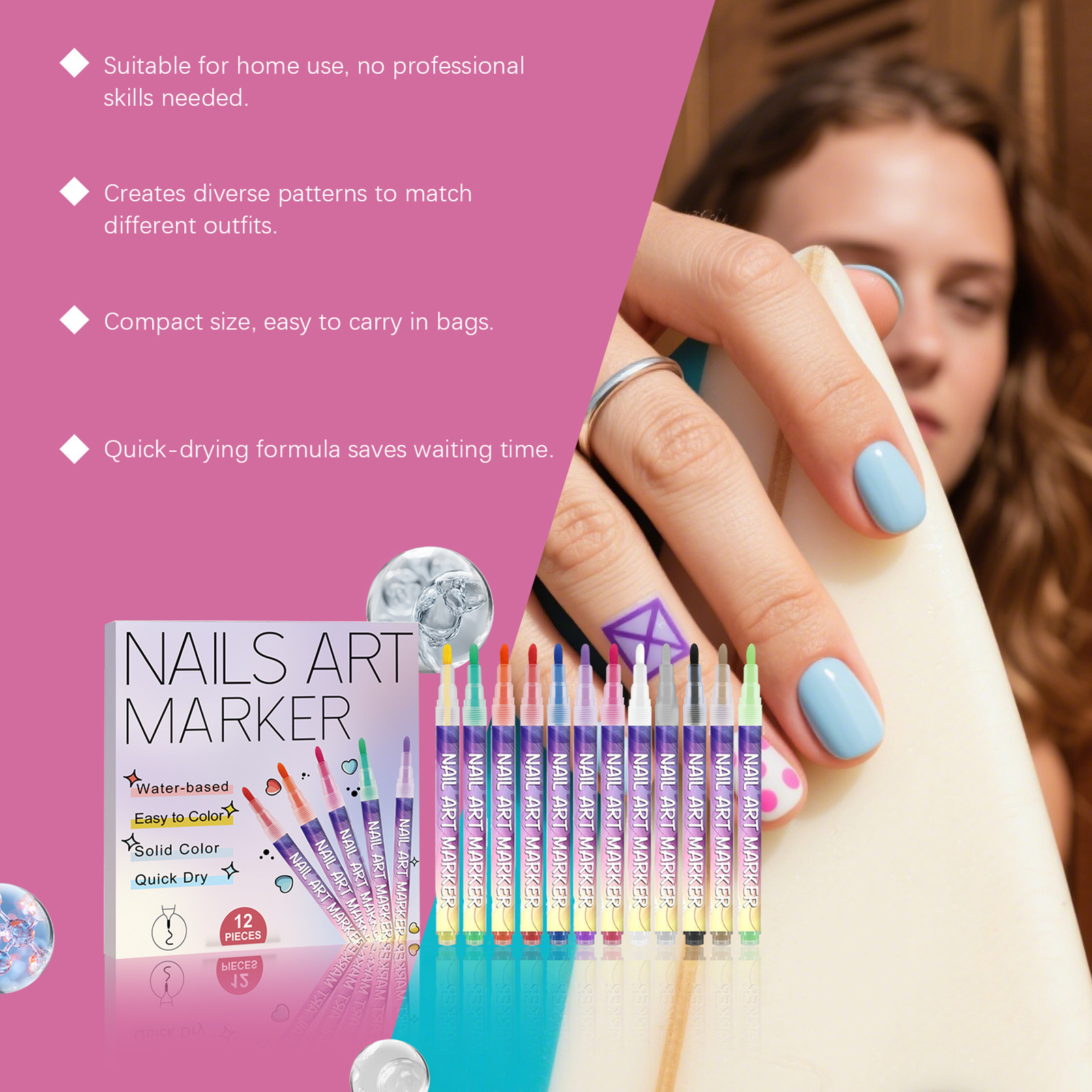 12Pcs Nail Art Pens With Fine  - مراجعة Correction Pen Fine وسعره