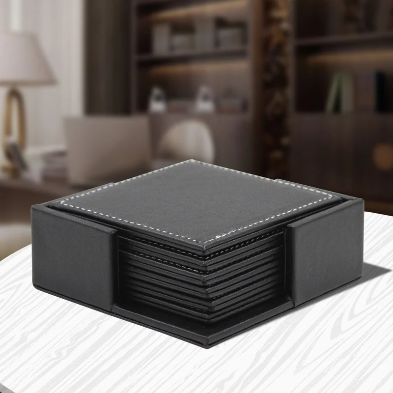 6pcs/Set Business Leather Coas - مراجعة Leather Desk Pad وسعره