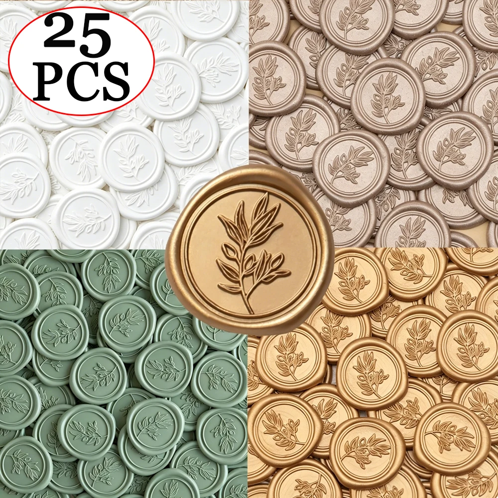 25pcs/set Olive Branches Leafy - مراجعة Wax Seal Stamp Set وسعره