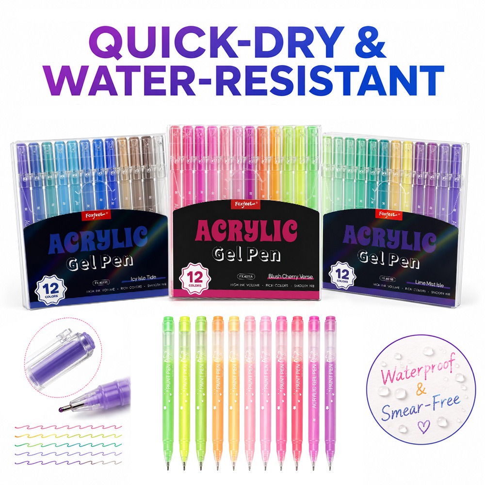 12 Colors Acrylic Gel Pens Set - مراجعة Correction Pen Fine وسعره