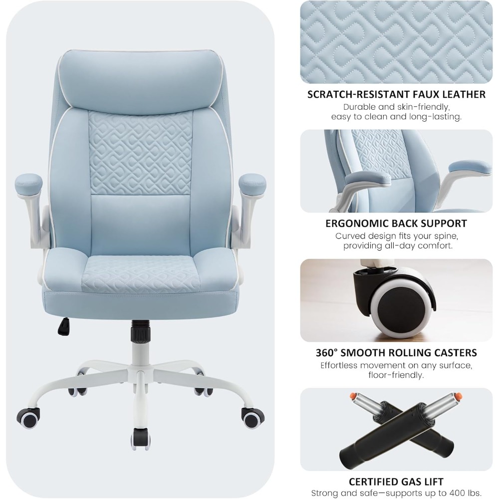 Computer Desk Chair with Lumba - مراجعة Leather Desk Pad وسعره