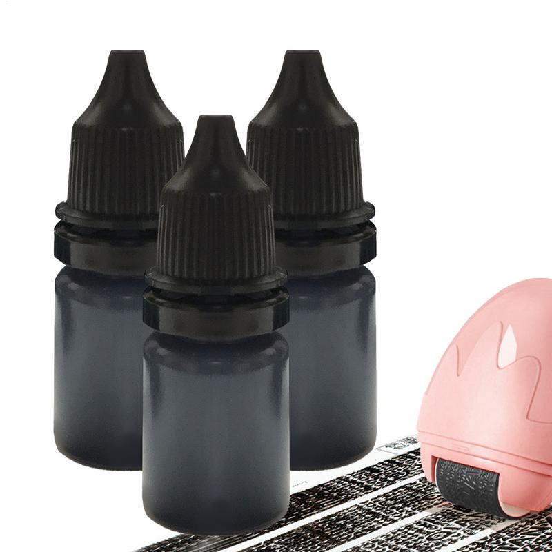 3pcs 10ml Black Ink Refills Pa - مراجعة Rubber Date Stamp وسعره