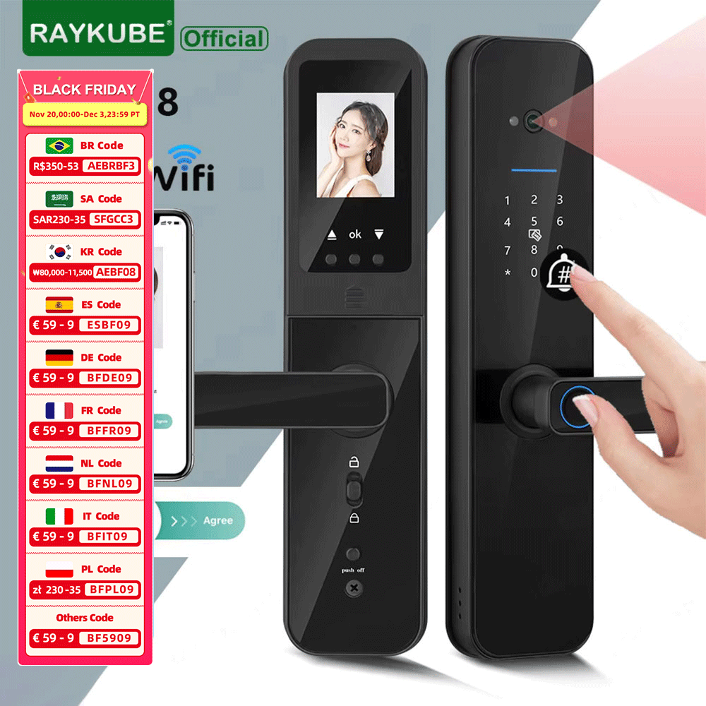 RAYKUBE F008 Tuya Wifi peephol - مراجعة Letter Opener Brass وسعره