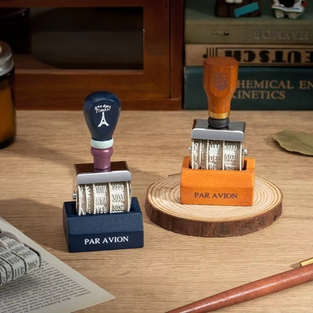 Retro Wooden Roller Date Seal  - مراجعة Rubber Date Stamp وسعره