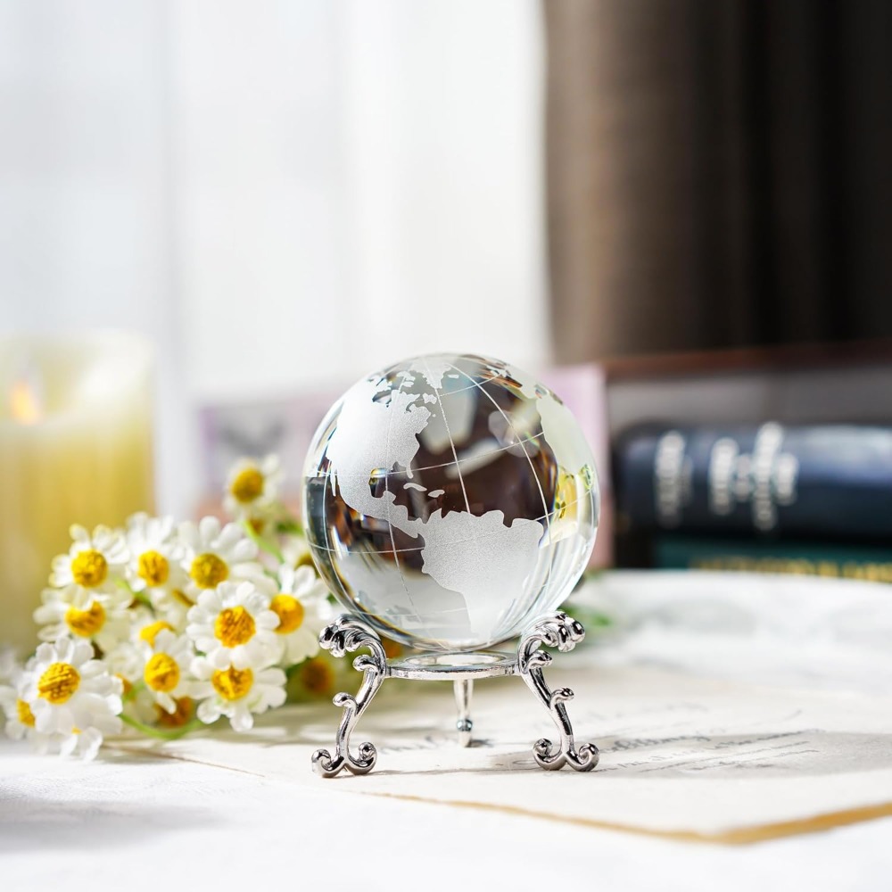 60mm Crystal Earth Globe Paper - مراجعة Paper Weight Crystal وسعره
