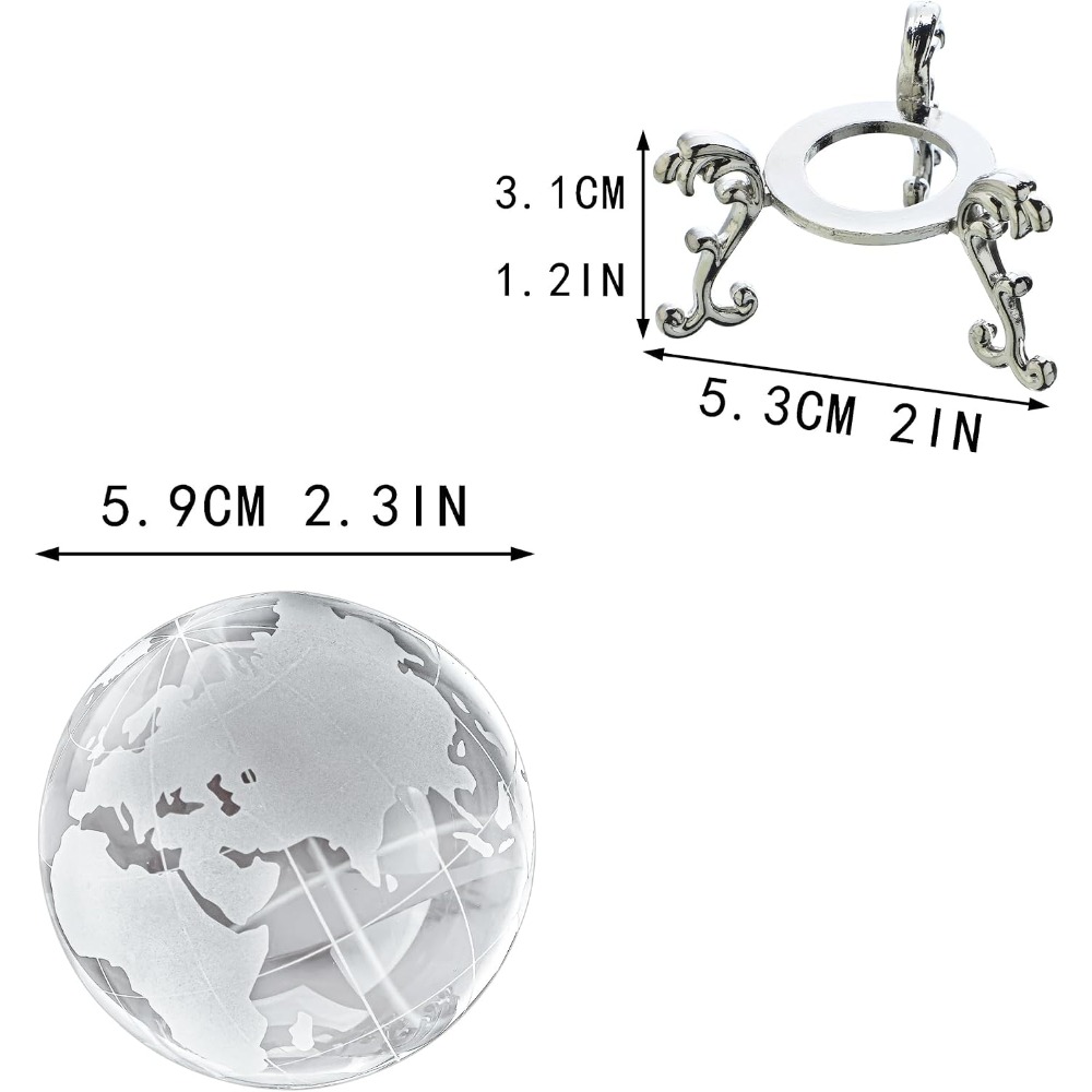 60mm Crystal Earth Globe Paper - مراجعة Paper Weight Crystal وسعره