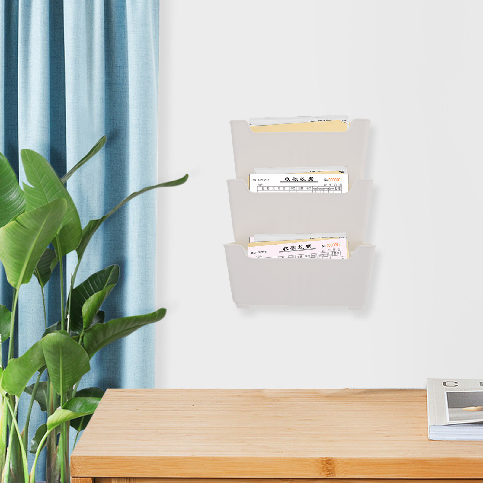 1Set Wall File Organizer Plast - مراجعة Magazine Holder Rack وسعره