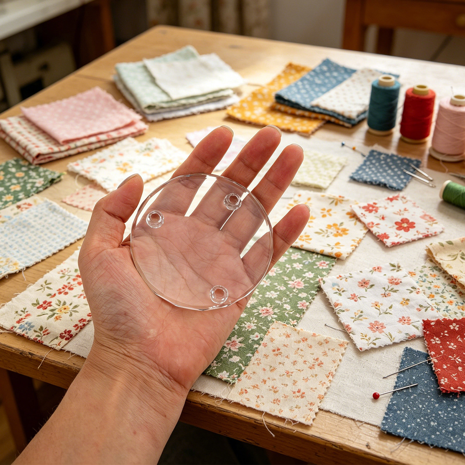 2Pcs Clear Glass Fabric Patter - مراجعة Paper Weight Crystal وسعره