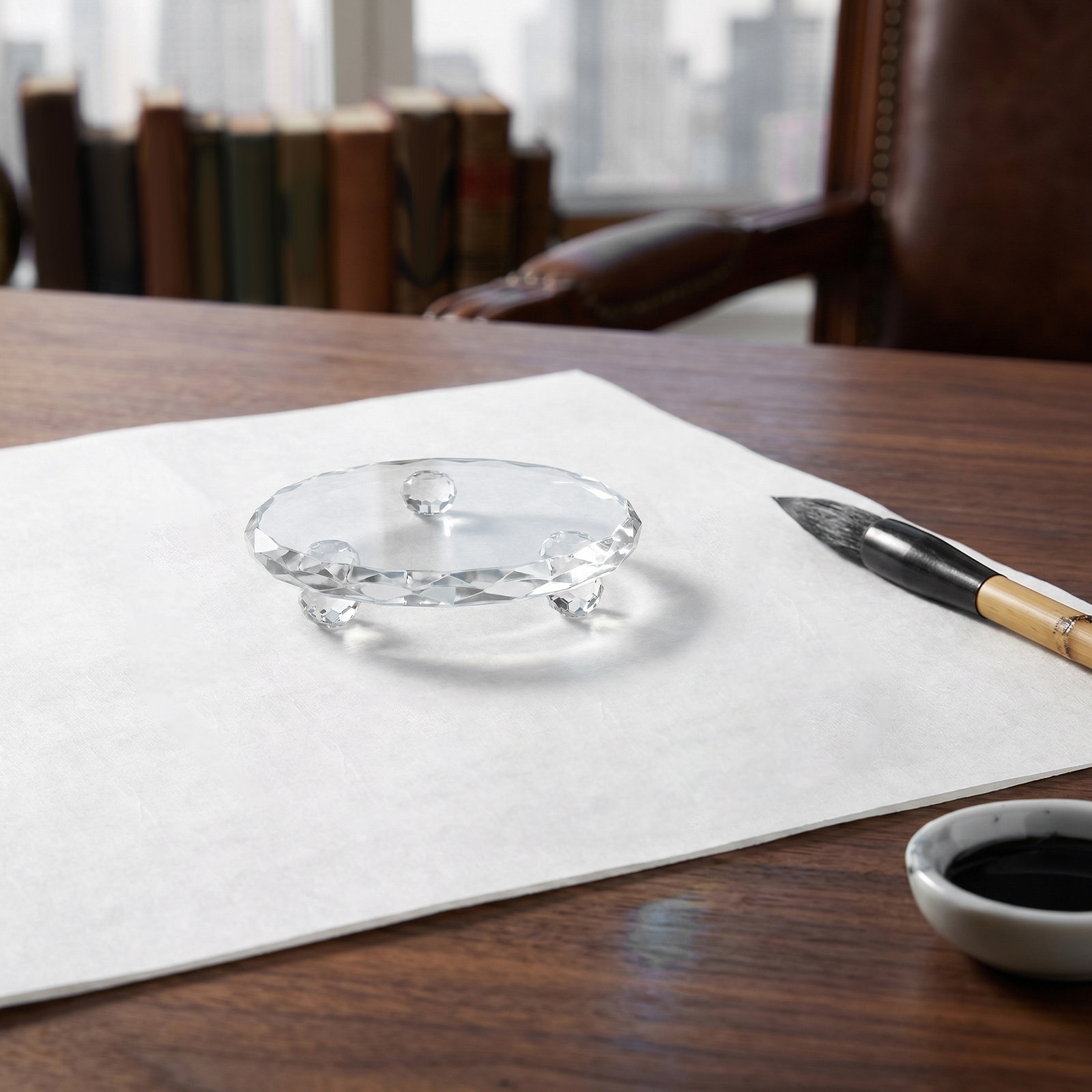 2Pcs Clear Glass Fabric Patter - مراجعة Paper Weight Crystal وسعره