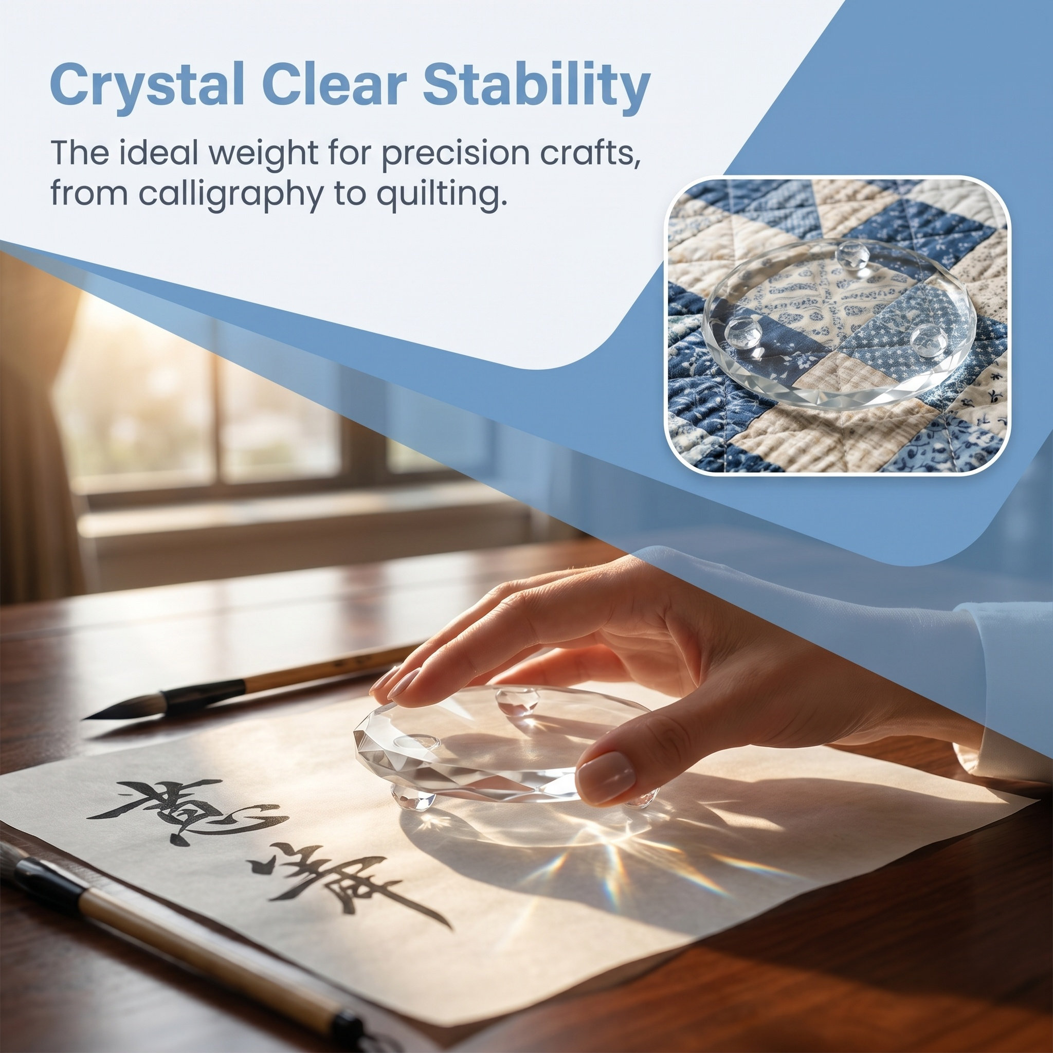 2Pcs Clear Glass Fabric Patter - مراجعة Paper Weight Crystal وسعره