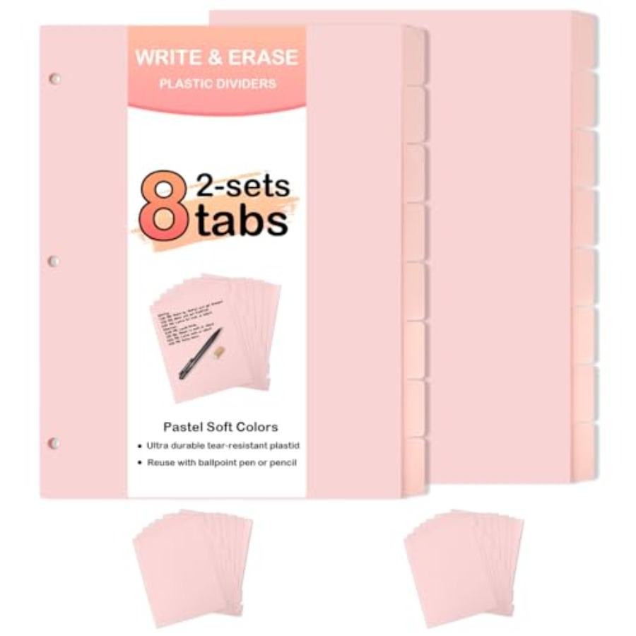 3 Ring Pink Binder Dividers wi - مراجعة Tab Divider A4 وسعره